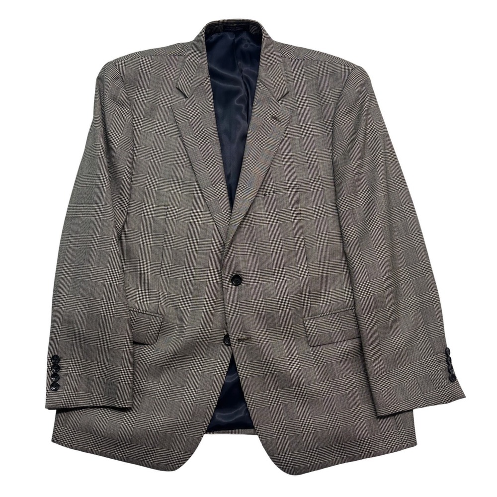 Nautica 42S Black White Glen Plaid Blazer Jacket Sport Suit Coat 100% Wool